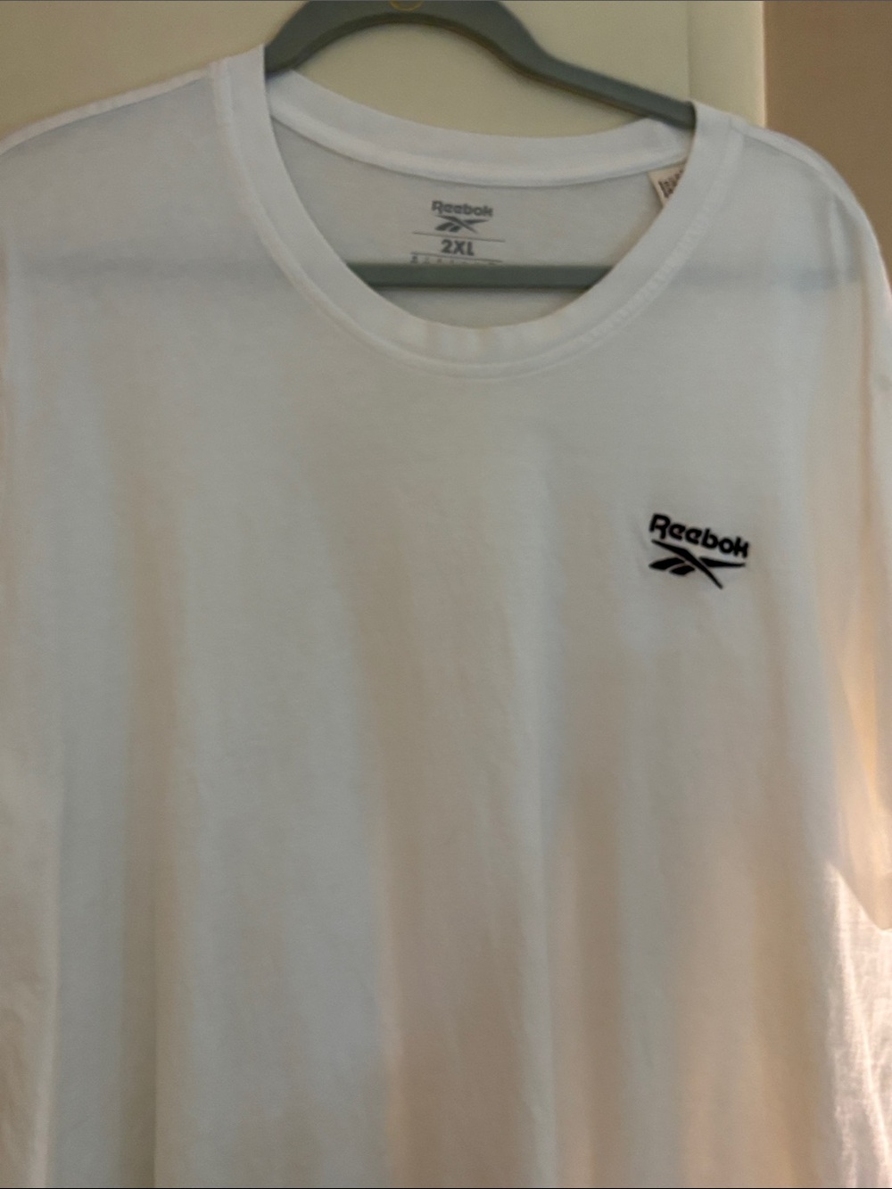 Reebok Men’s White Crew Neck Logo T-Shirt 2XL